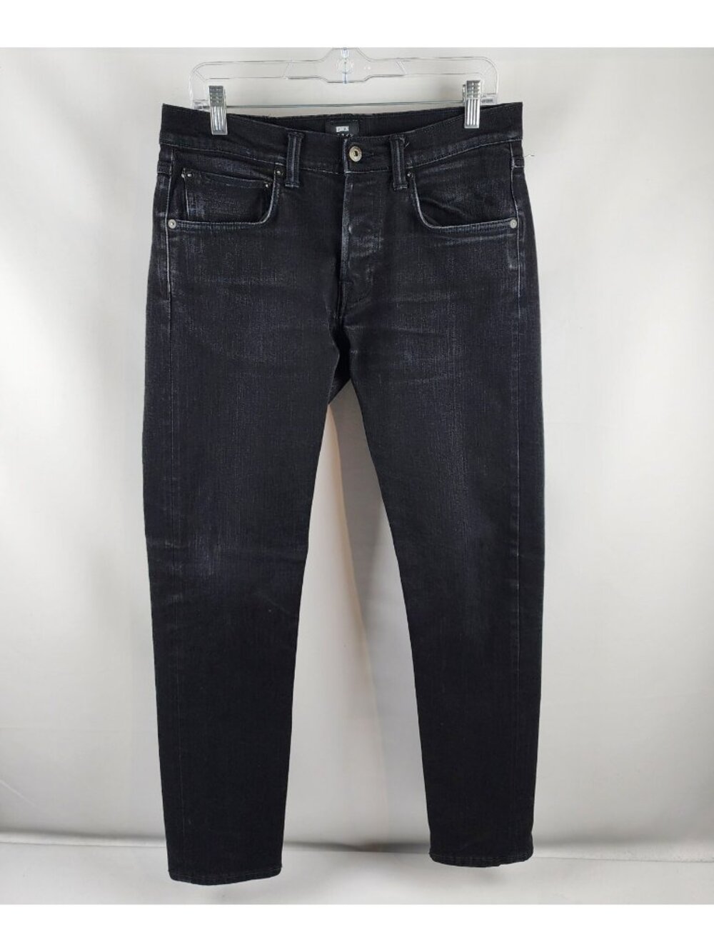 Edwin Jeans Mens 31x31 Black Straight Leg Denim Button Fly